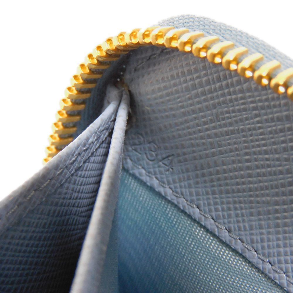 Prada Blue Leather Saffiano Around Wallet Zip - Picture 9 of 12